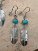 Feather Earrings w/ Turquoise