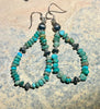 Turquoise & Navajo Pearl Hoop Earrings