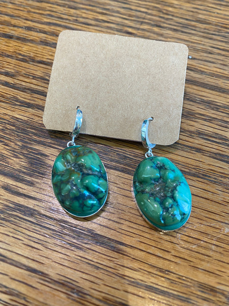 RW345A Nevada Green Nugget earrings