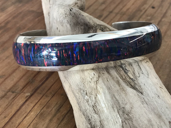 Deep Cobalt  Opal Cuff XL 5/8" (rw109)