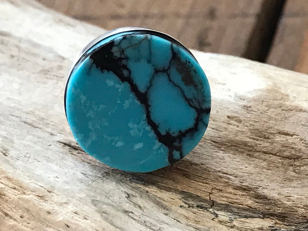 Rw144 Sterling Silver & Kingman Turquoise Tie Tack